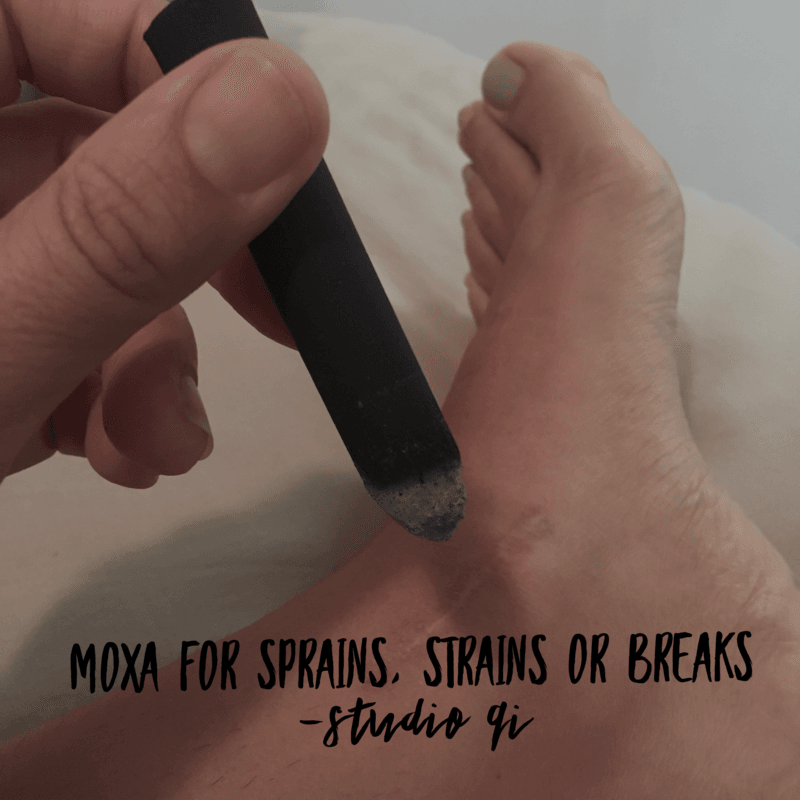 Moxa for rolled ankles, sprains, strains or breaks Moxa for rolled ankles, sprains, strains or breaks